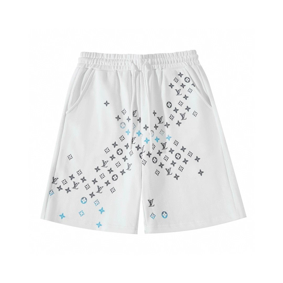 Louis Vuitton Monogram Print Drawstring Shorts Gray - 13