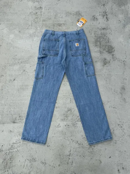 Carhartt Work In Progress Cargo Jeans Light Blue Denim - 1