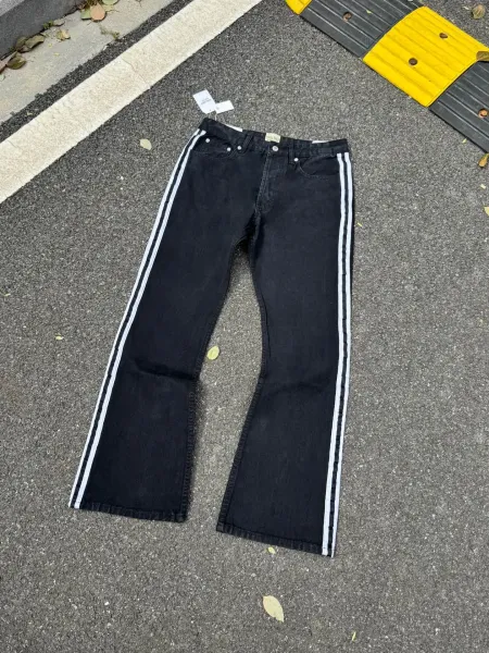 Gallery Dept Side Stripe Flare Jeans Black - 1