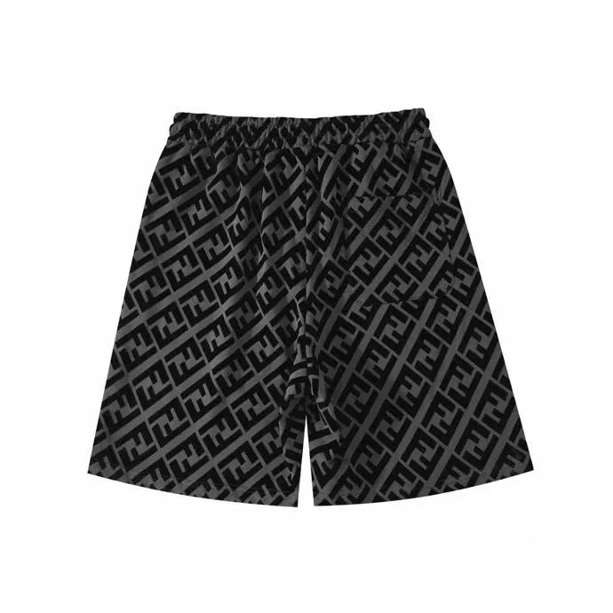 Unbranded Matching Sets Short-Sleeve T-Shirt and Drawstring Shorts Set with Tonal Geometric Pattern — 12