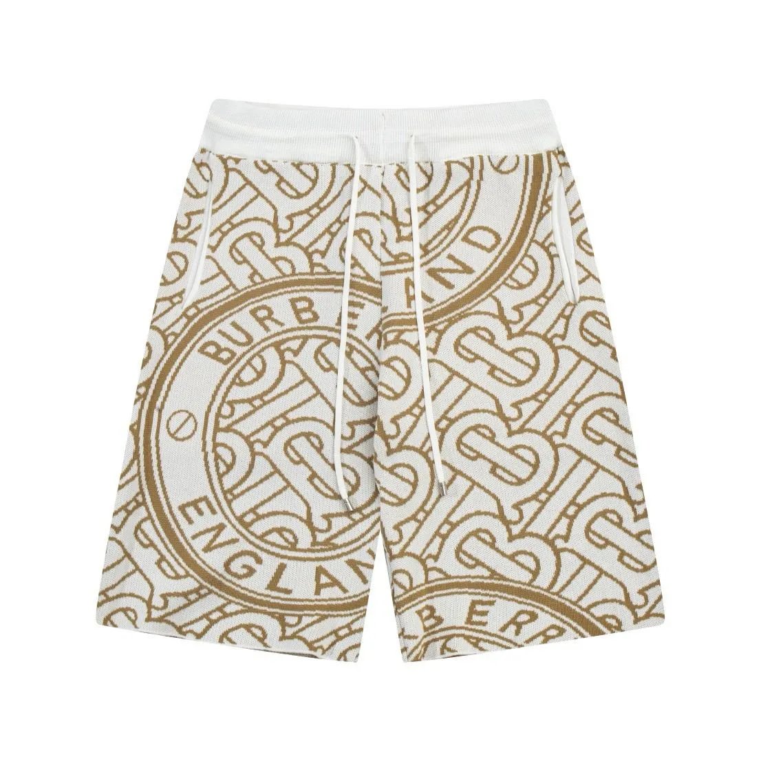 Burberry Shorts Knit Drawstring with Check Side Panels — 03