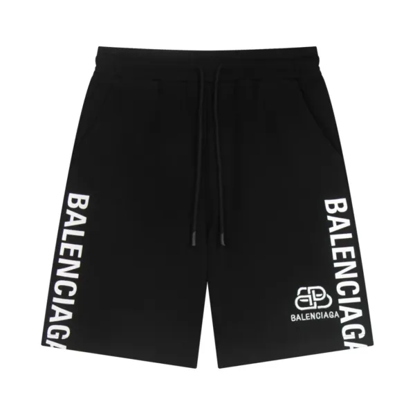Balenciaga Logo-Print Sweat Shorts Black - 1