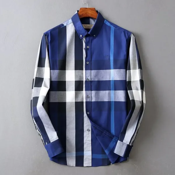Burberry Classic Check Shirt White Black Gray Burgundy - 9