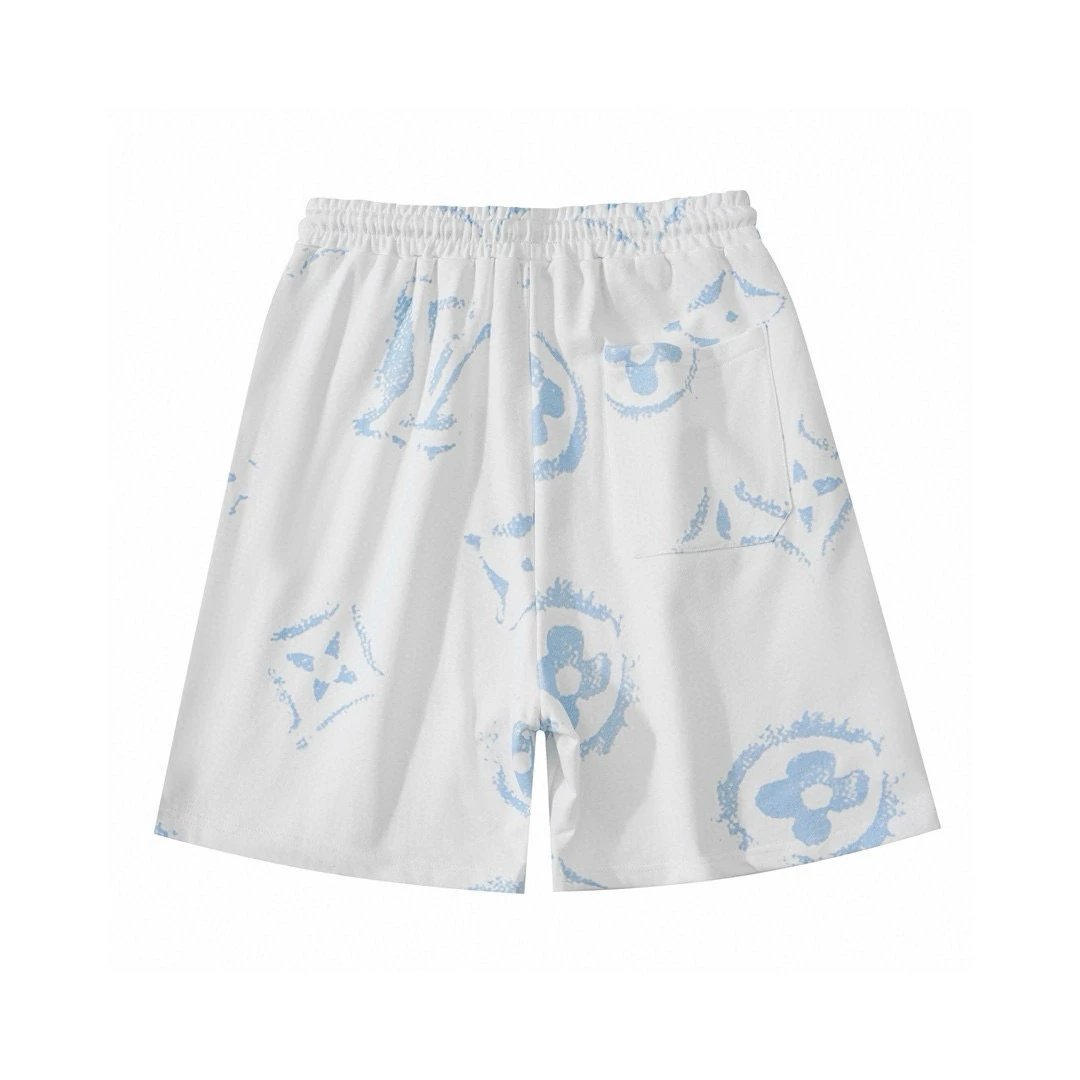Louis Vuitton Monogram Print Drawstring Shorts Gray - 5