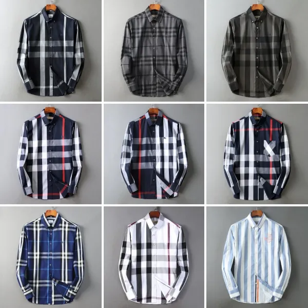 Burberry Classic Check Shirt White Black Gray Burgundy - 3