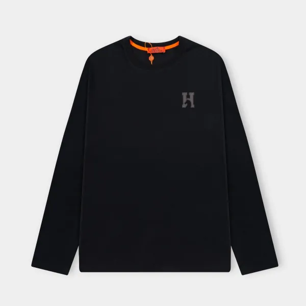 Hermès H Logo Long-Sleeve T-Shirt Black - 1