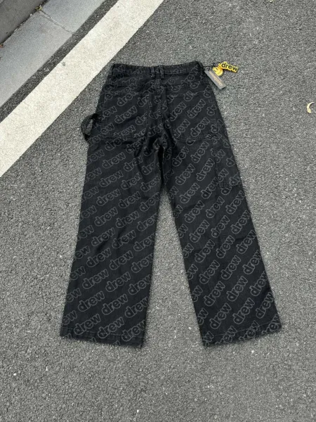 Drew House All-Over Logo Black Cargo Jeans - 1