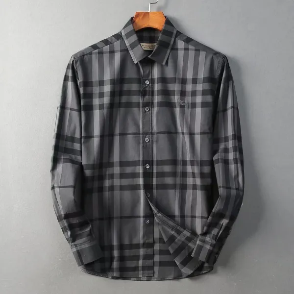 Burberry Classic Check Shirt White Black Gray Burgundy - 6