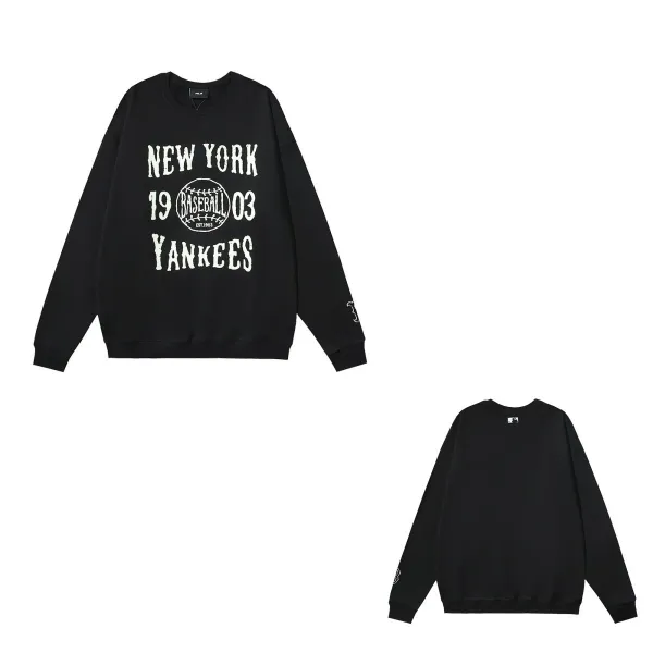 MLB x New York Yankees Graphic Crewneck Sweatshirt White Hoodie - 15