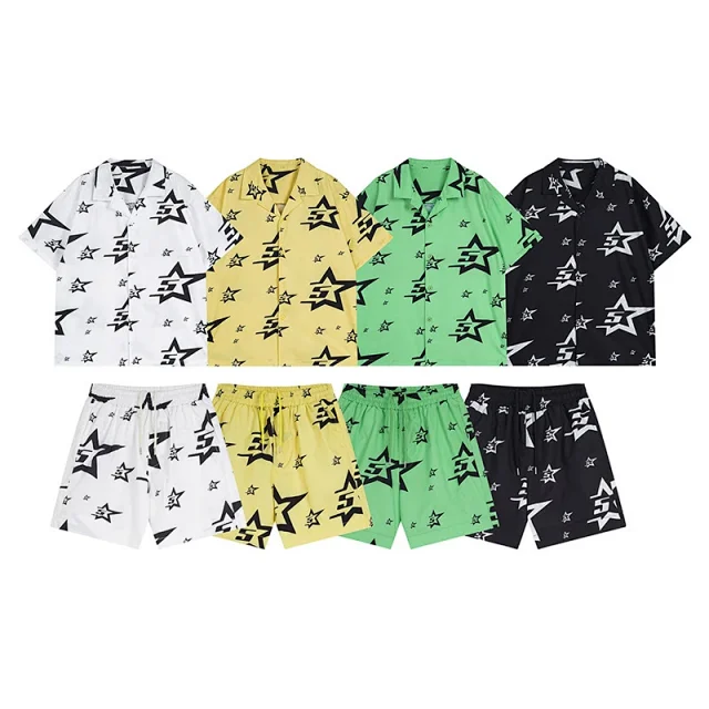 AMIRI Matching Sets Star Print Short-Sleeve Shirt and Shorts Set product detail image 1