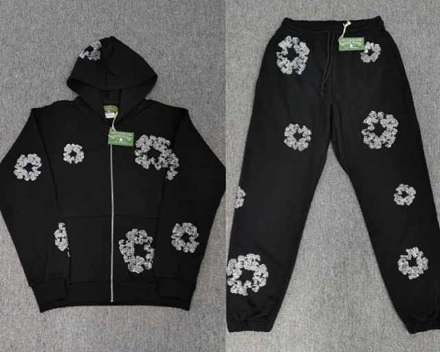 Denim Tears Hoodies & Sweatshirts Zip-Up Hooded Cotton-Wreath Print product detail image 15