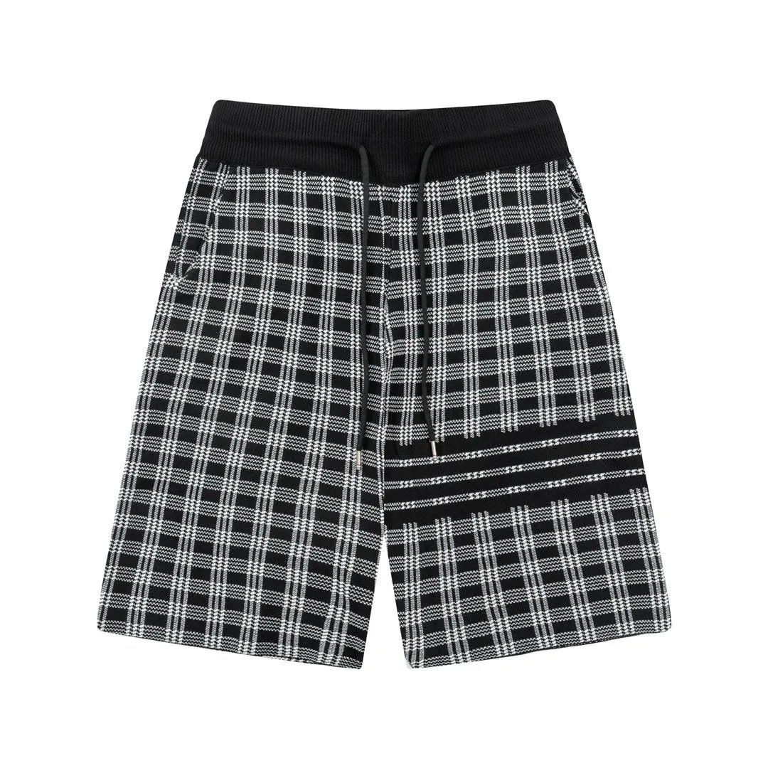Burberry Shorts Knit Drawstring with Check Side Panels — 07