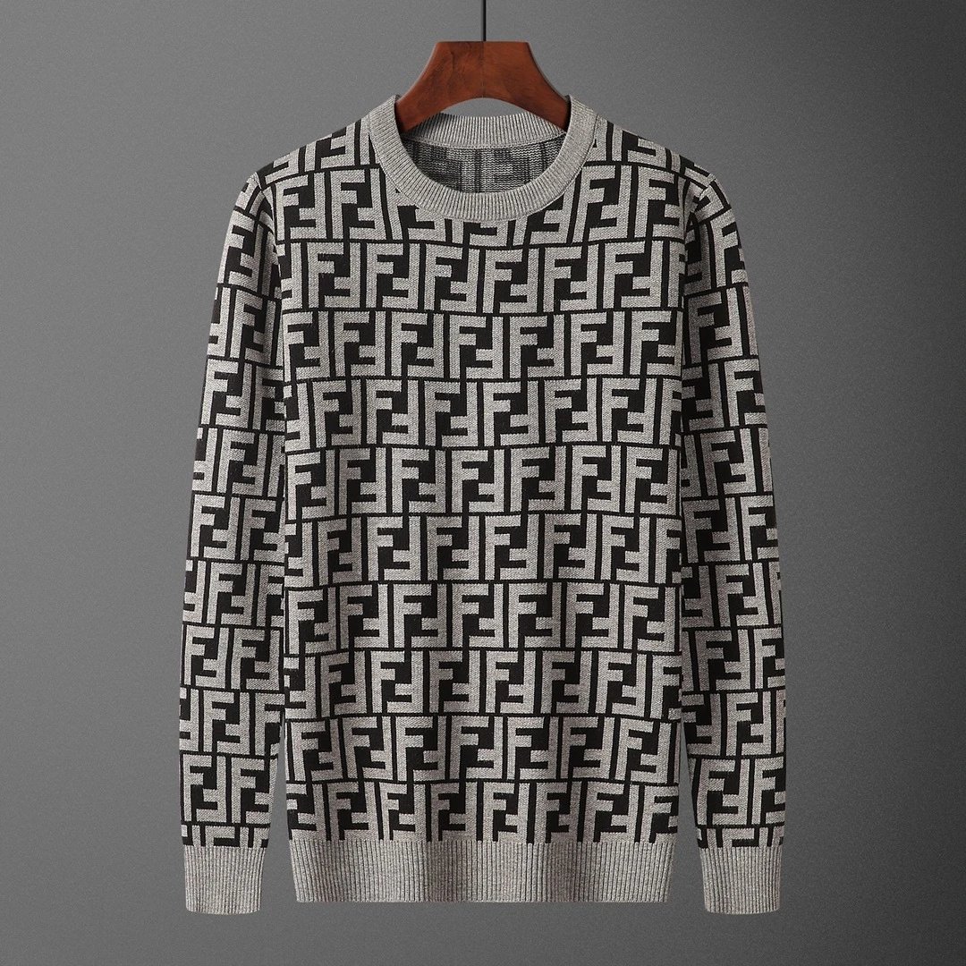 Prada Milano Logo Knit Sweater Navy with Orange Trim - 4