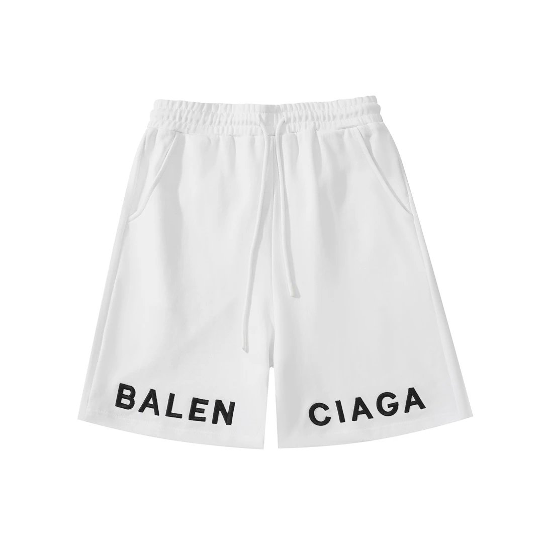 Balenciaga Shorts Logo Print Drawstring — 04