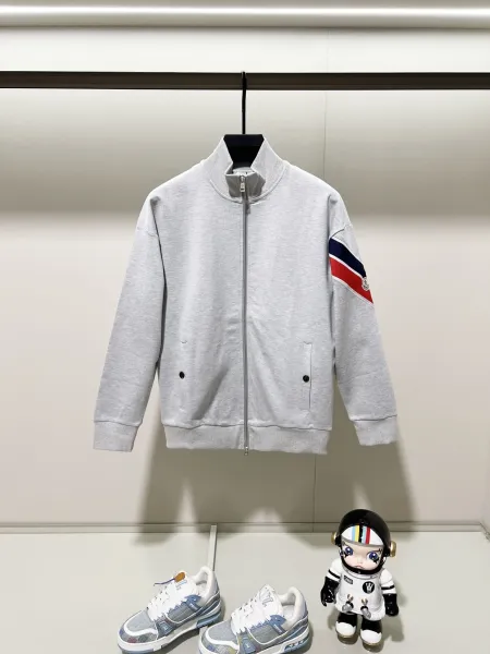 Gucci GG Monogram Track Jacket Navy Blue with Red Stripe Outerwear - 7
