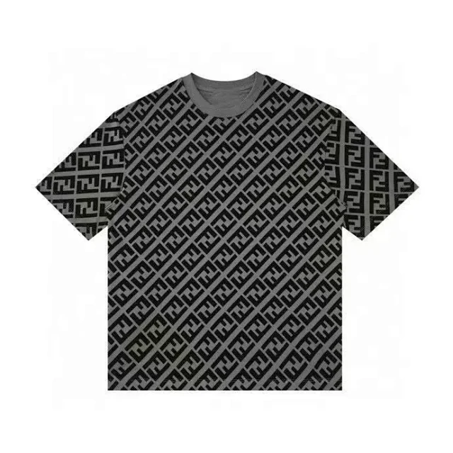 Unbranded Matching Sets Short-Sleeve T-Shirt and Drawstring Shorts Set with Tonal Geometric Pattern product detail image 10