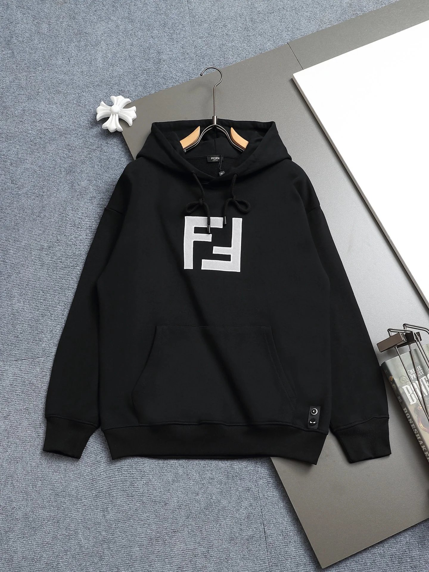 Fendi Monster Eyes Logo Hoodie Black - 15