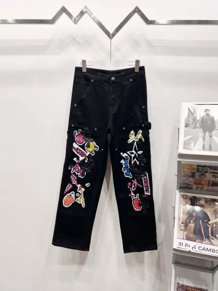 Chrome Hearts x About:Blank Patchwork Denim Pants Black Jeans - 1