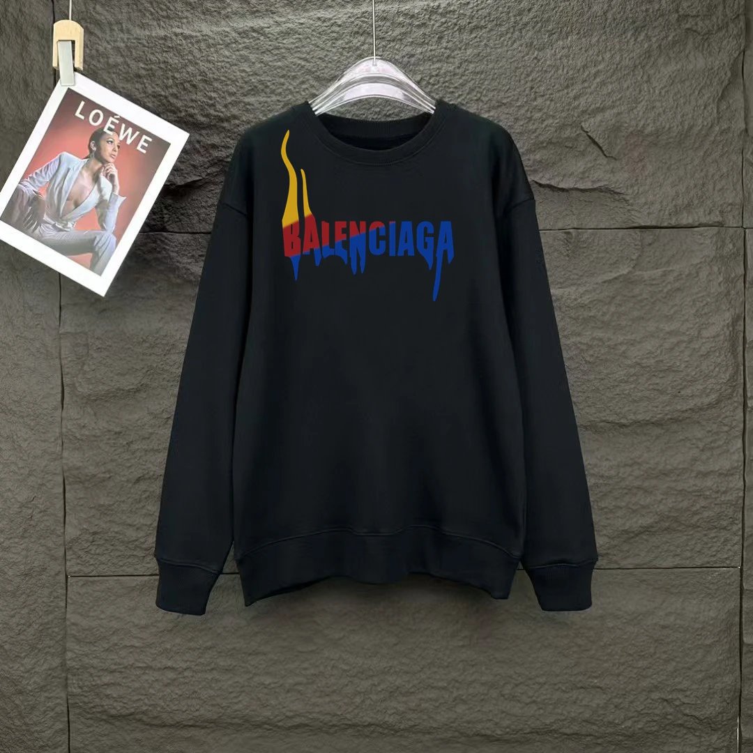Balenciaga Flame Logo Black Hoodie