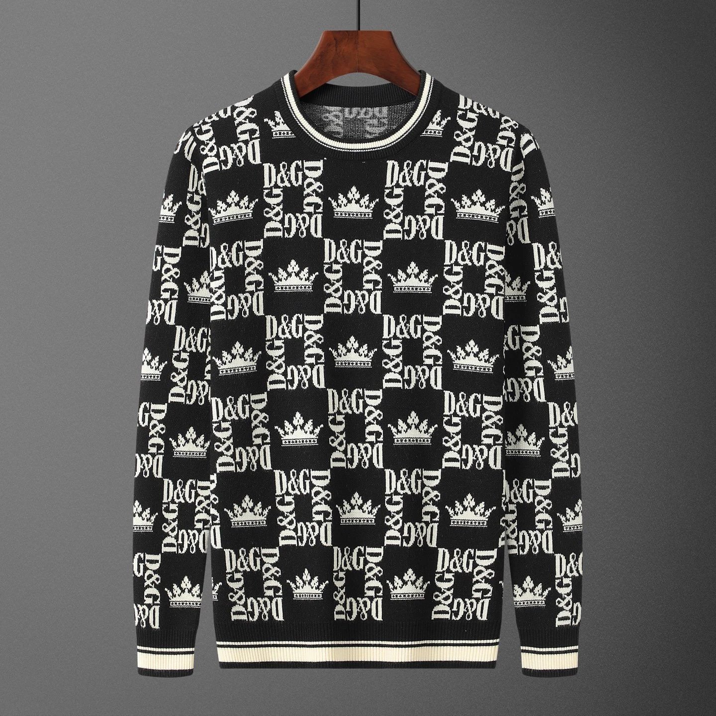 Prada Milano Logo Knit Sweater Navy with Orange Trim - 8