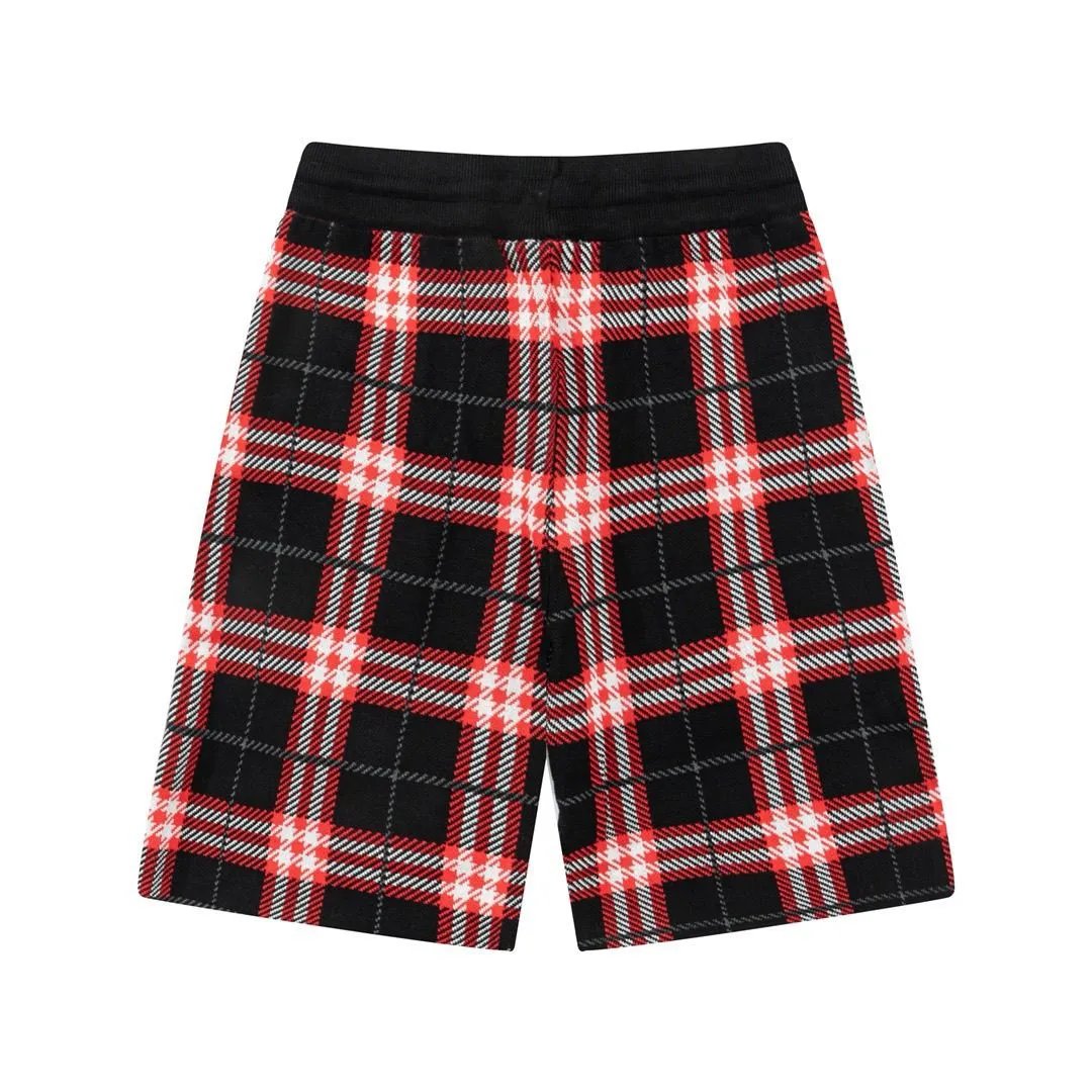 Burberry Shorts Knit Drawstring with Check Side Panels — 06
