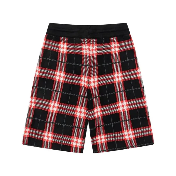Design Plaid Knit Shorts Gray - 9
