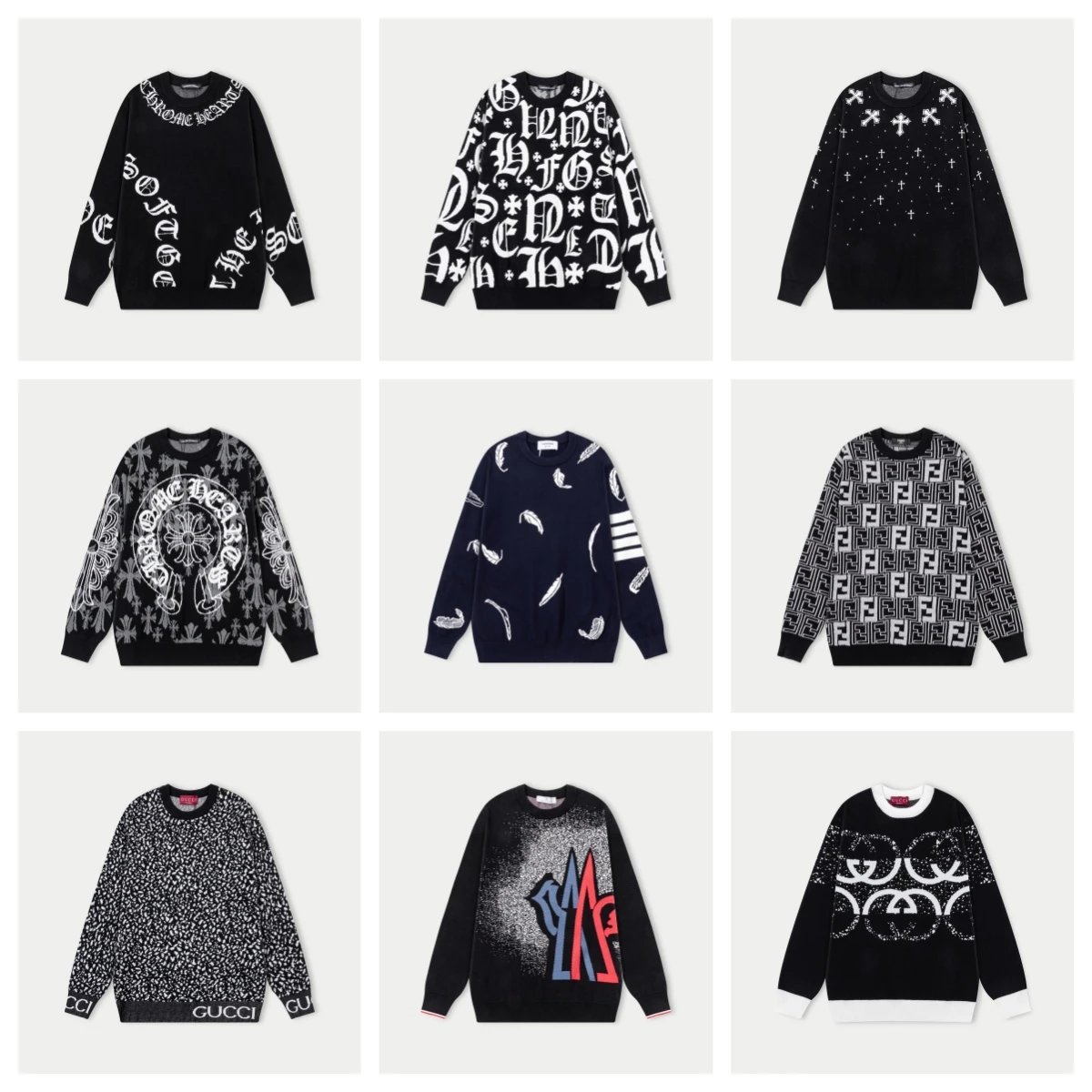 Gucci GG Pattern Knit Sweater White - 3