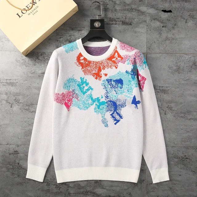 Louis Vuitton Knitwear Crewneck intarsia knit sweater product detail image 9