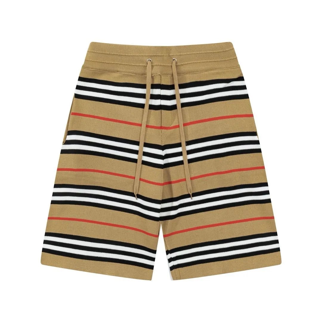 Burberry Shorts Knit Drawstring with Check Side Panels — 09
