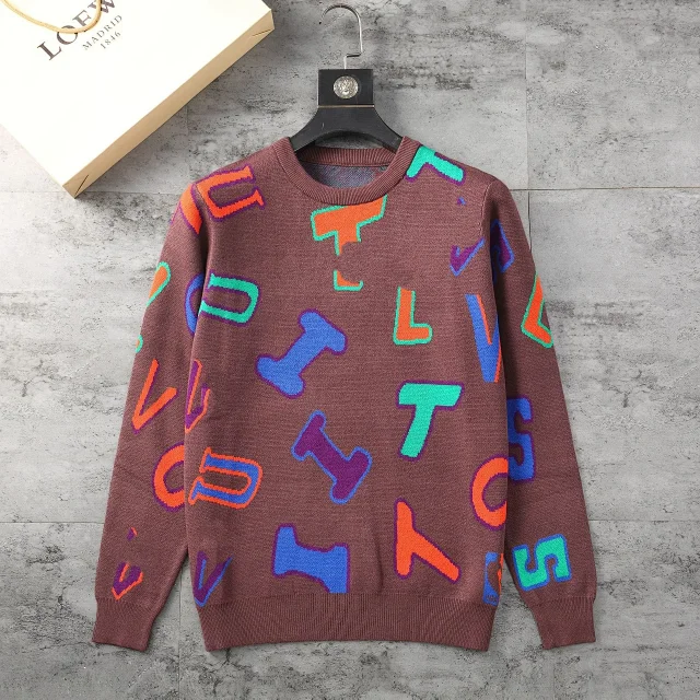 Louis Vuitton Knitwear Crewneck intarsia knit sweater product detail image 4