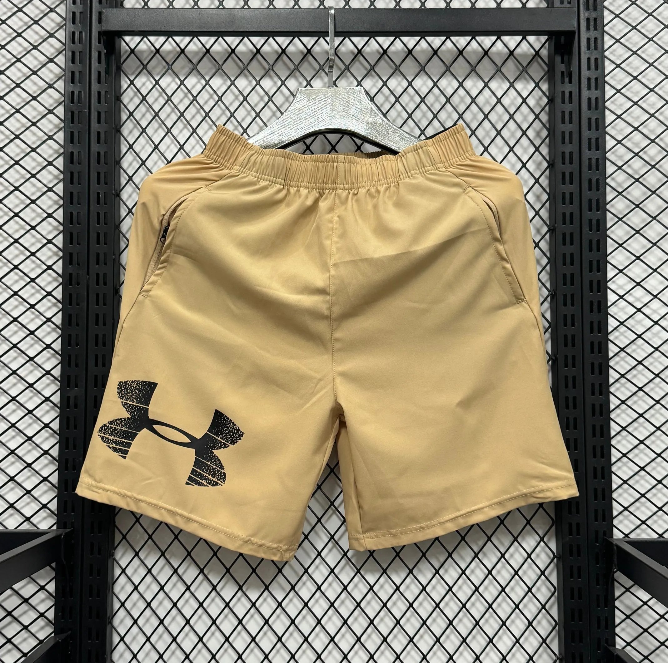 Under Armour Running Shorts Black with Gray Mesh Detail - 5