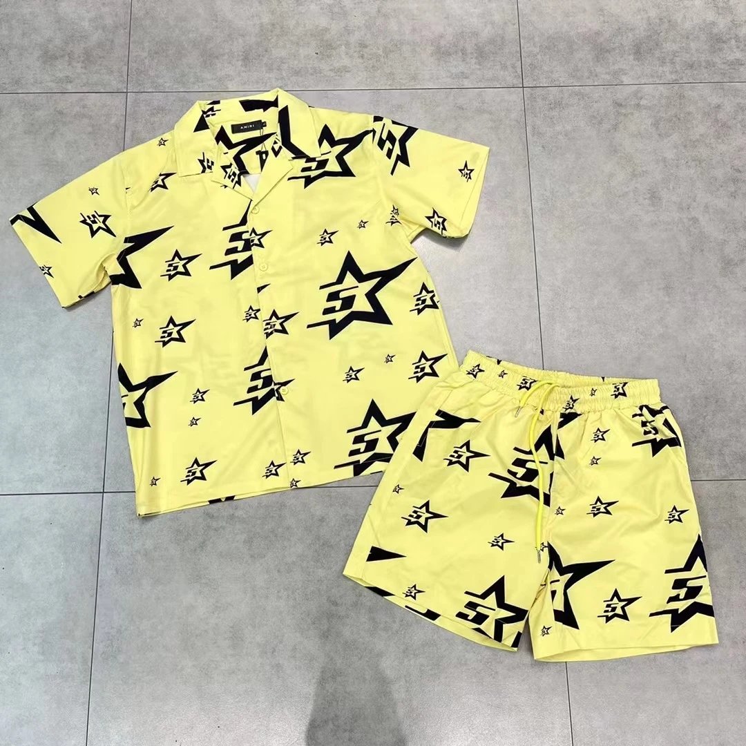 Amiri Star Print Short-Sleeve Shirt and Shorts Set White - 5