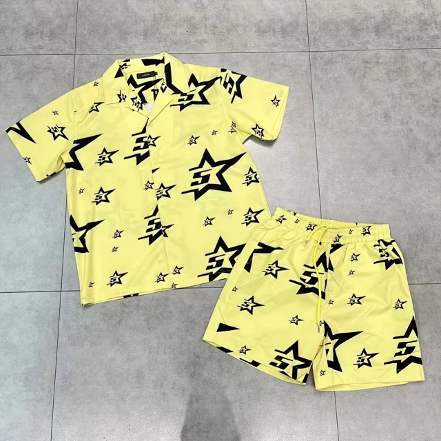 AMIRI Matching Sets Star Print Short-Sleeve Shirt and Shorts Set product detail image 3