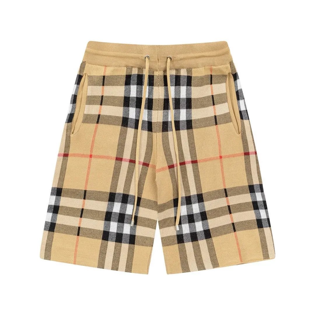 Burberry Shorts Knit Drawstring with Check Side Panels — 12