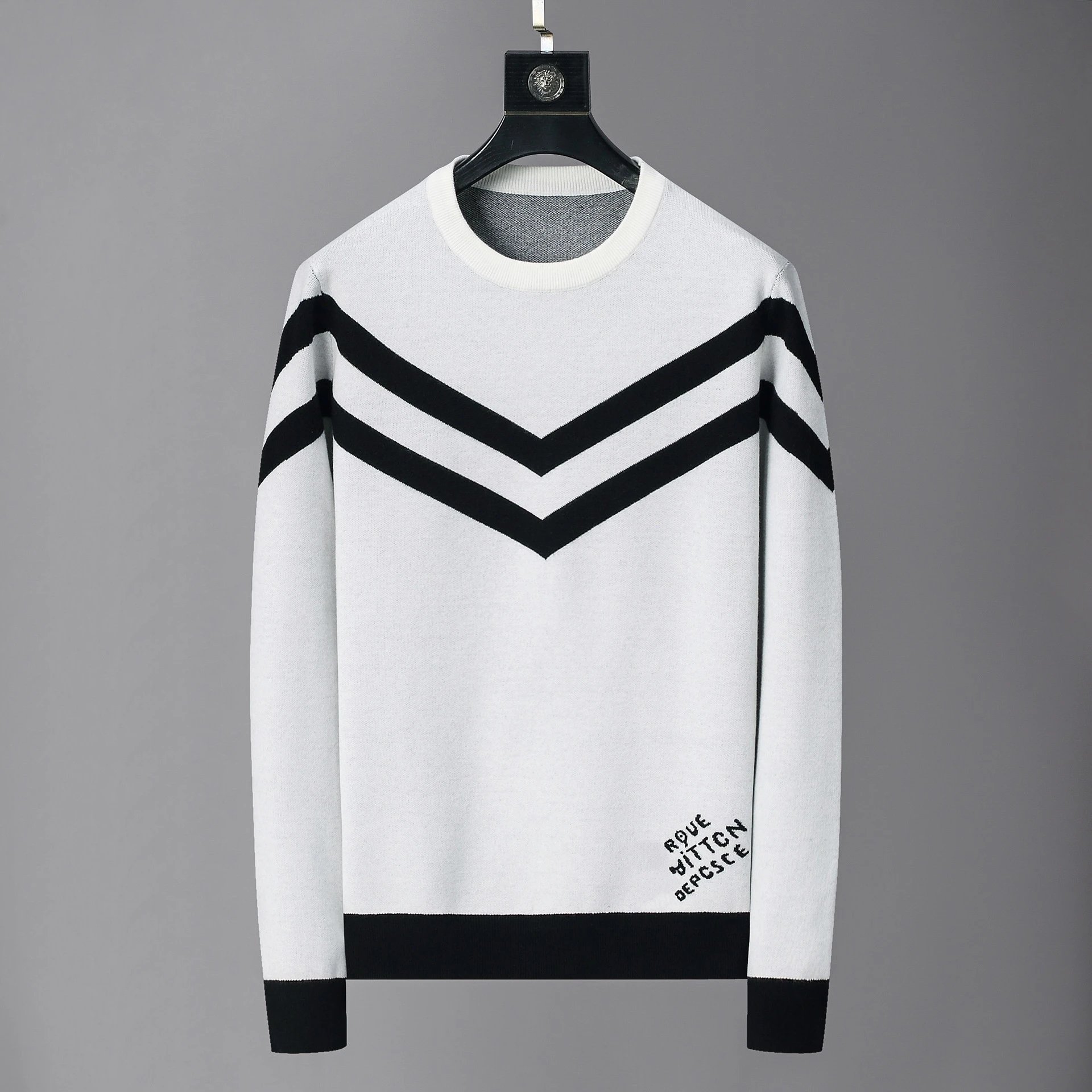 GCDS Chevron Knit Sweater White / Black