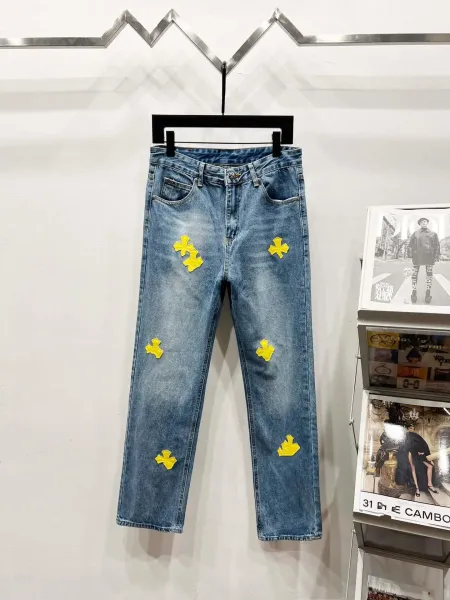 Chrome Hearts Cross Patch Denim Jeans Blue - 1