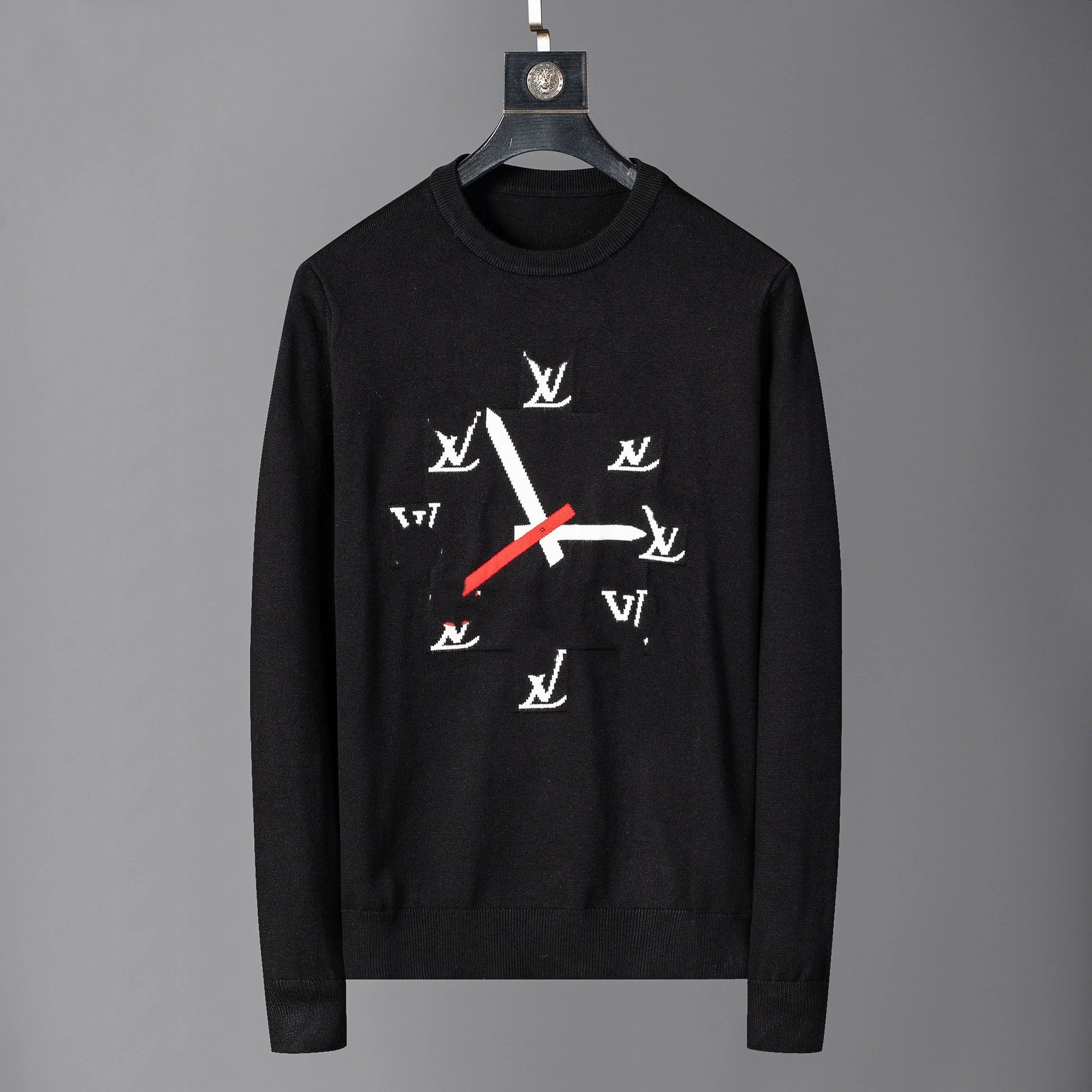 Louis Vuitton Clock Motif Knit Sweater Black