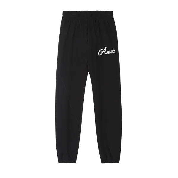 Amiri Script Logo Black Sweatpants - 1