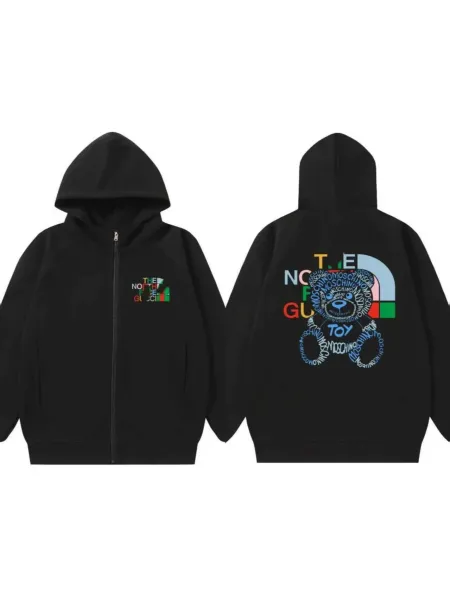 Design The North Face x Gucci x Moschino Collaboration Hoodie Black Hoodie - 1