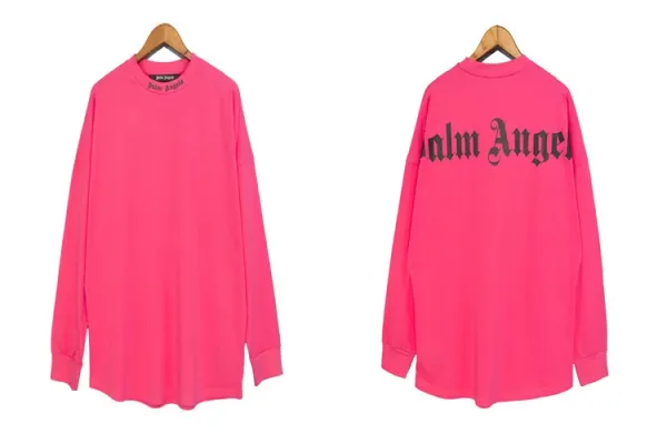 Palm Angels Long Sleeve T-Shirt Neon Pink - 1
