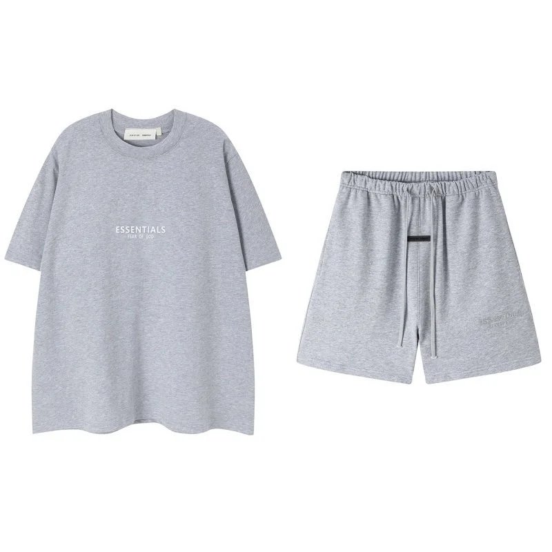 Fear of God Matching Sets Essentials logo crewneck T-shirt and shorts set — 15
