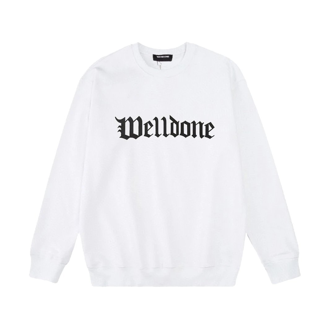 Design Welldone Logo Graphic Sweatshirt White Hoodie - 11