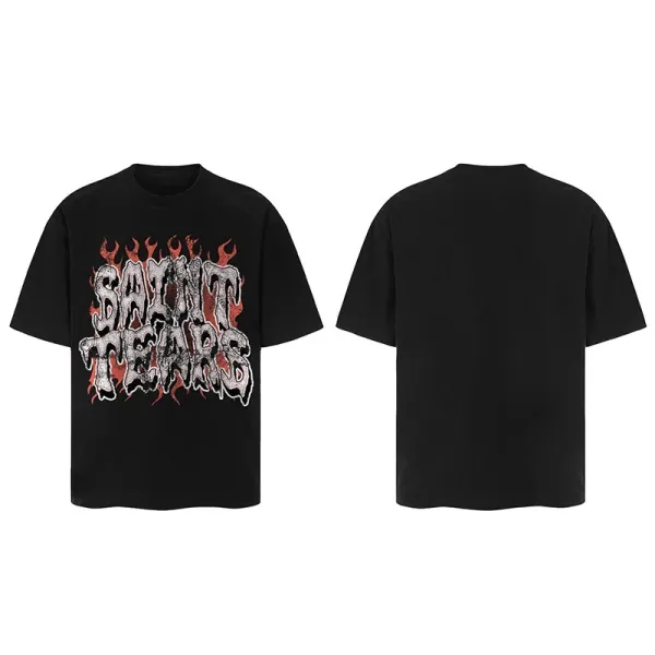 Saint Tears Saint Eagle Graphic T-Shirt Charcoal Gray T-Shirt - 4
