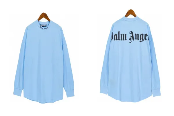 Palm Angels Long Sleeve T-Shirt Light Blue - 1
