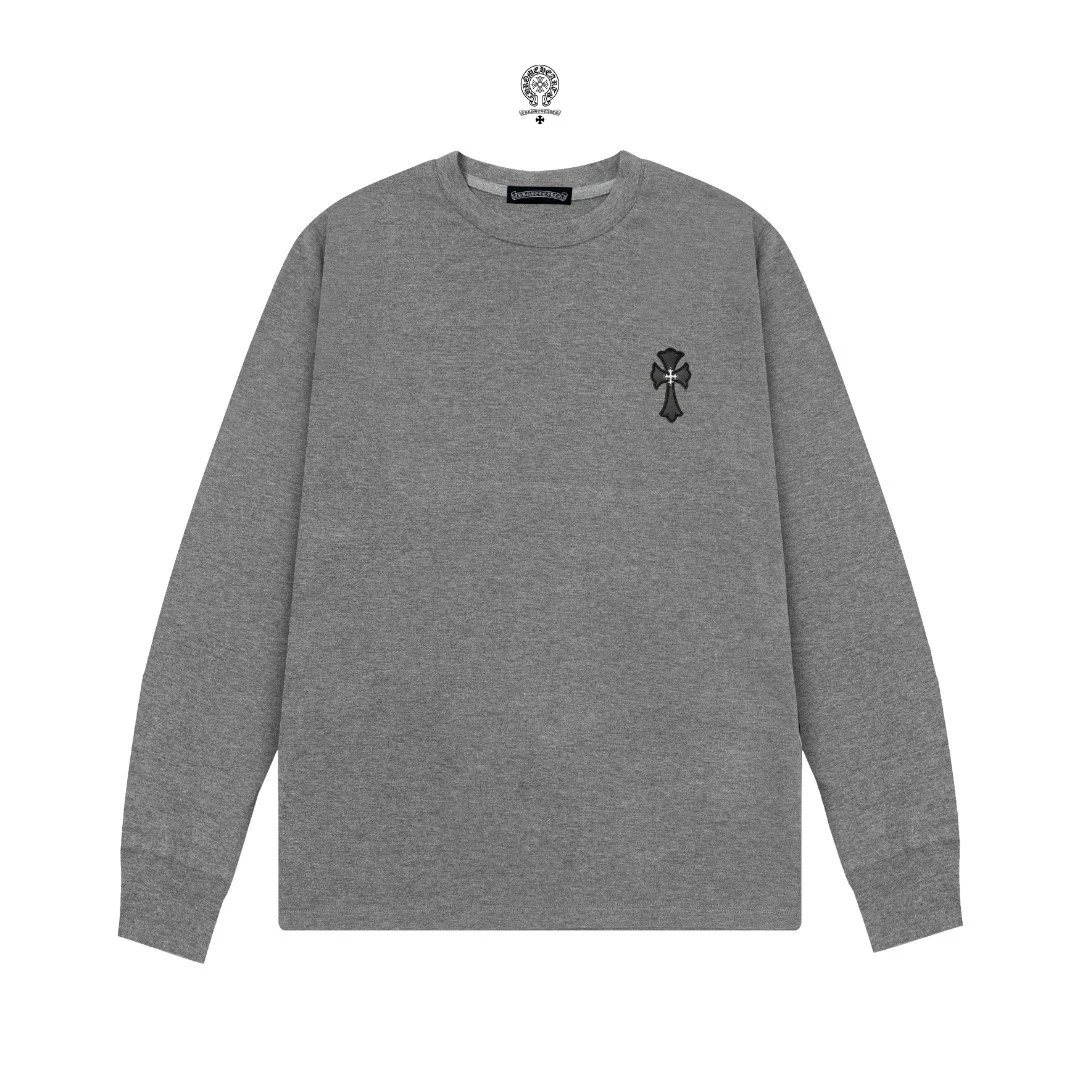 Chrome Hearts Cross Embroidery Black Long Sleeve Tee T-Shirts - 17
