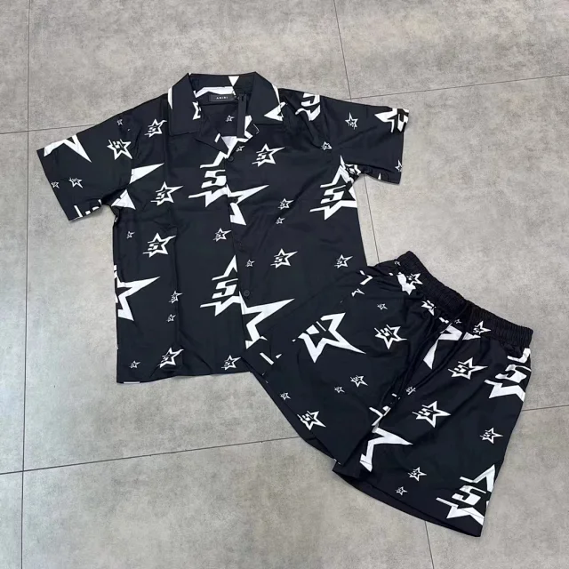 AMIRI Matching Sets Star Print Short-Sleeve Shirt and Shorts Set product detail image 2