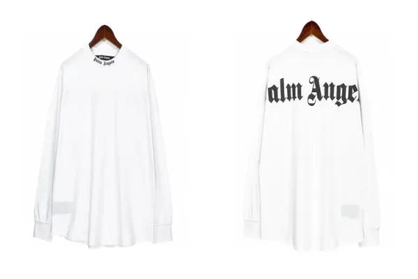 Palm Angels Logo Long Sleeve T-Shirt White - 1