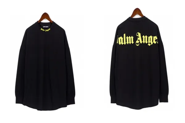 Palm Angels Logo Long Sleeve T-Shirt Black - 1