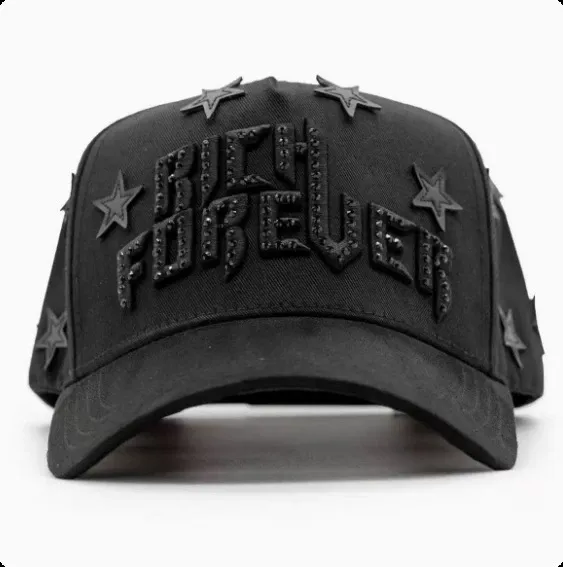 Philipp Plein Rich Forever Black Embellished Baseball Cap - 1