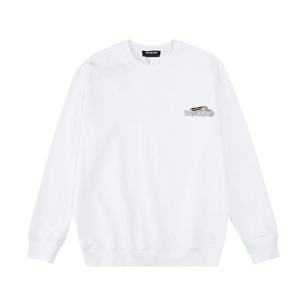 Design Welldone Logo Graphic Sweatshirt White Hoodie - 16